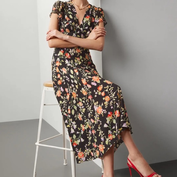 RIXO Red and Orange Maxi Florida Dress / Size XXL or US 14 - Picture 2 of 5